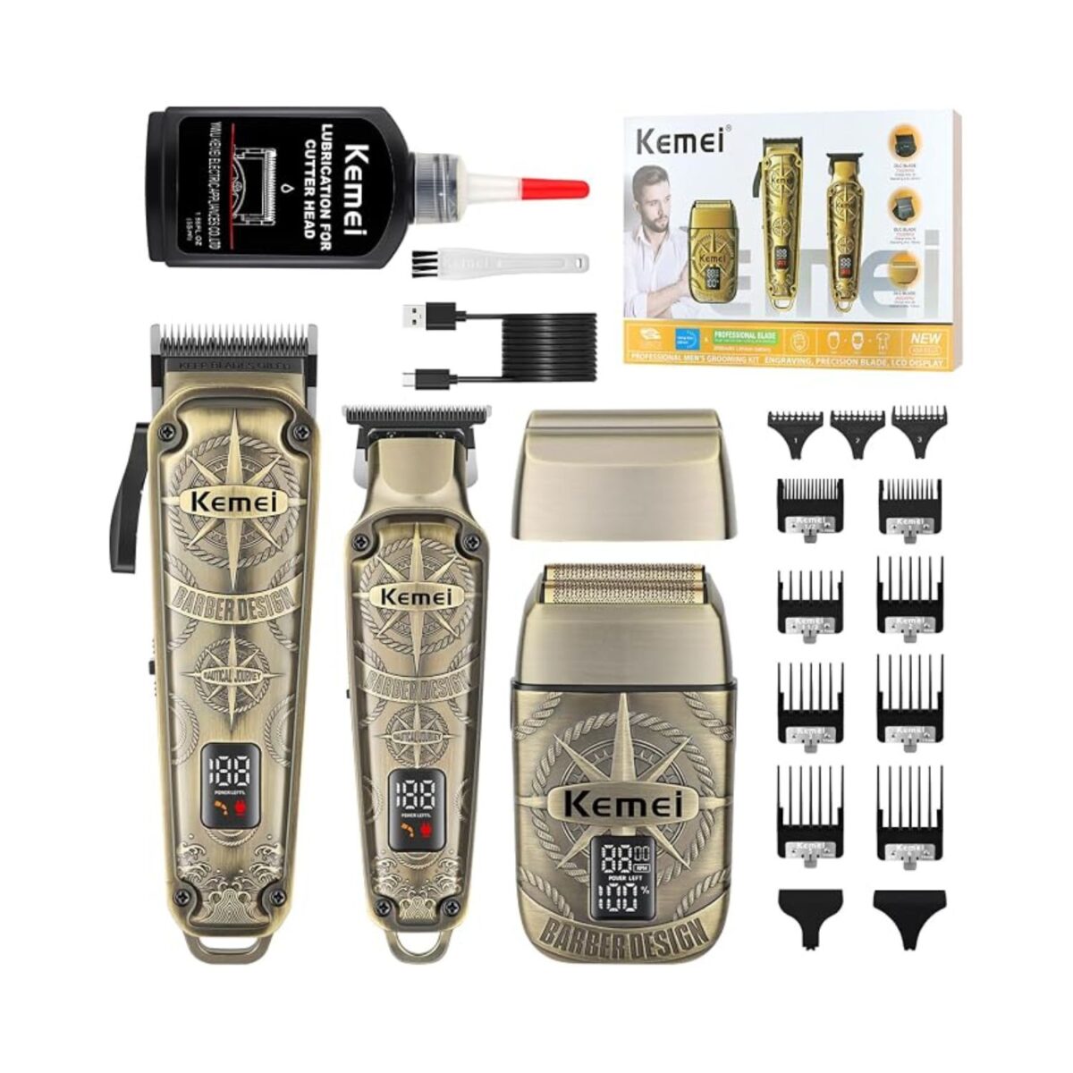 Souqbatul Kemei Professional 3 In 1 Hair Clippers Trimmer Men Shaver Set - Image 1