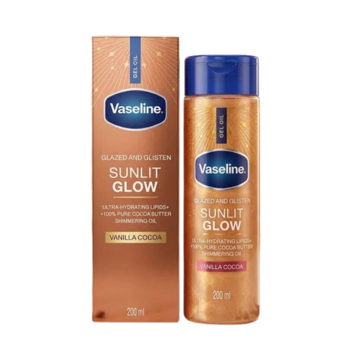 Souqbatul (2) Vaseline Glazed & Glisten Sunlit Glow Body Gel Oil - Image 1